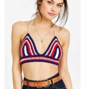 Ecote Crochet Halter Bra Top